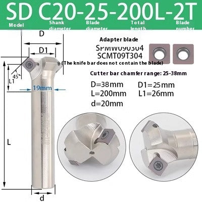 6037 45 degree inside and outside positive and negative chamfering cutter CNC rounding chamfering cutter SD SPK upper and lower bore reverse pull chamfering cutter bar Shandong Denso Pricision Tools Co.,Ltd.